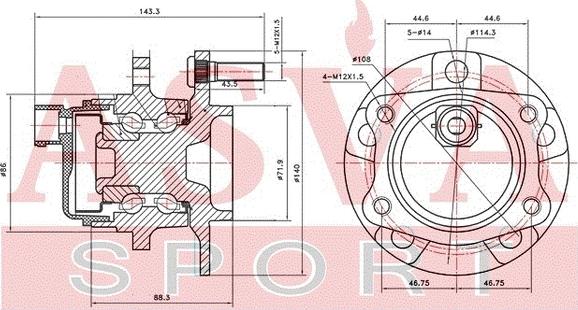 ASVA DGWH-VGRR - Ступица колеса, поворотный кулак avtokuzovplus.com.ua