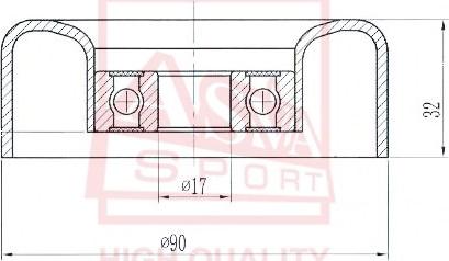 ASVA FDBP-004 - Ролик натяжителя, клиновой ремень avtokuzovplus.com.ua