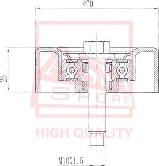 ASVA FDBP-008 - Ролик натяжителя, клиновой ремень avtokuzovplus.com.ua