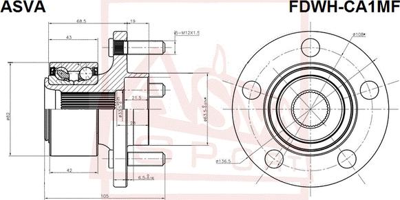 ASVA FDWH-CA1MF - Ступица колеса, поворотный кулак avtokuzovplus.com.ua