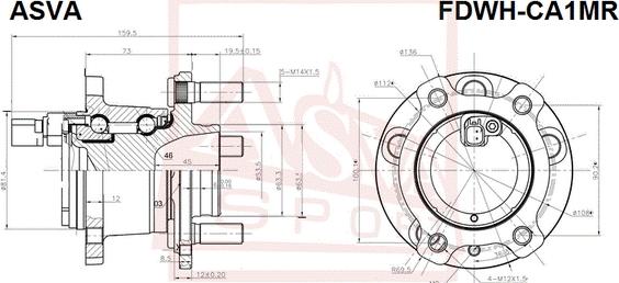 ASVA FDWH-CA1MR - Маточина колеса autocars.com.ua