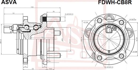 ASVA FDWH-CB8R - Ступица колеса, поворотный кулак avtokuzovplus.com.ua