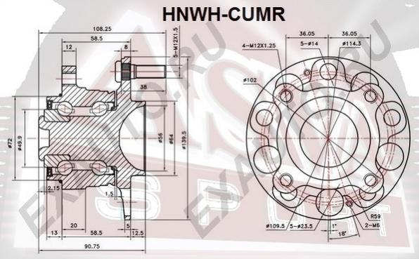 ASVA HNWH-CUMR - Маточина колеса autocars.com.ua