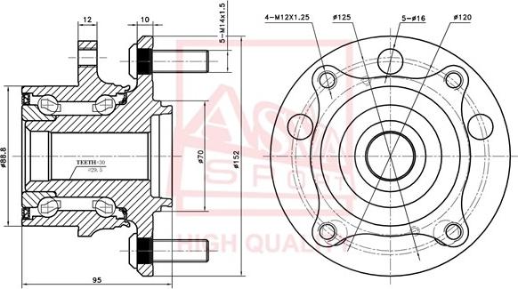 ASVA HNWH-P2F - Маточина колеса autocars.com.ua