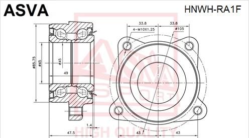 ASVA HNWH-RA1F - Маточина колеса autocars.com.ua