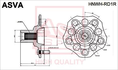 ASVA HNWH-RD1R - Маточина колеса autocars.com.ua