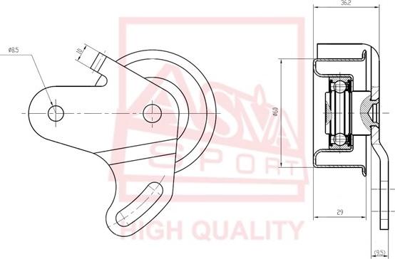 ASVA HYBP-003 - Ролик натяжителя, клиновой ремень avtokuzovplus.com.ua