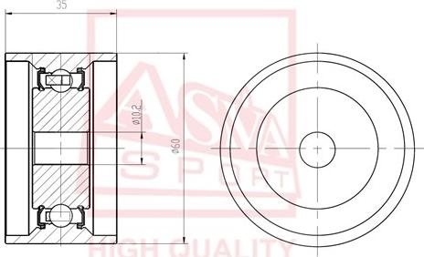 ASVA HYBP-022 - Ролик натяжителя, клиновой ремень avtokuzovplus.com.ua