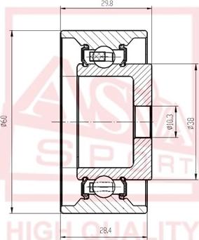 ASVA HYBP-024 - Натяжна ролик, клиновий ремінь autocars.com.ua