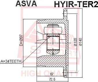 ASVA HYIR-TER2 - Шарнирный комплект, ШРУС, приводной вал avtokuzovplus.com.ua