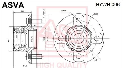 ASVA HYWH-006 - Маточина колеса autocars.com.ua