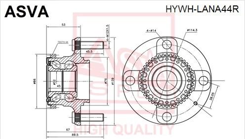 ASVA HYWH-LANA44R - Маточина колеса autocars.com.ua