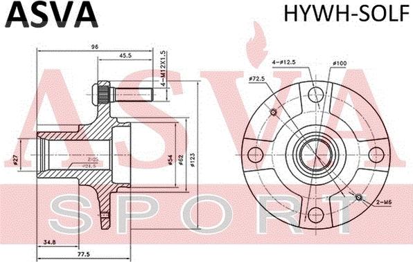 ASVA HYWH-SOLF - Ступица колеса, поворотный кулак autodnr.net