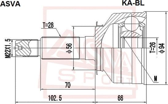 ASVA KA-BL - Шарнирный комплект, ШРУС, приводной вал avtokuzovplus.com.ua