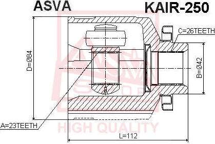 ASVA kair-250 - Шарнирный комплект, ШРУС, приводной вал autodnr.net
