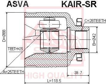 ASVA KAIR-SR - Шарнирный комплект, ШРУС, приводной вал autodnr.net