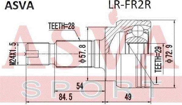 ASVA LR-FR2R - Шарнірний комплект, ШРУС, приводний вал autocars.com.ua