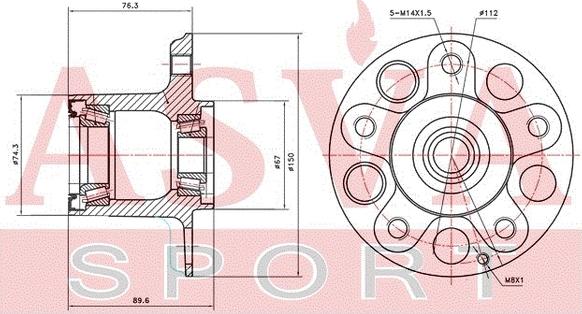 ASVA MBWH-204K - Ступица колеса, поворотный кулак avtokuzovplus.com.ua