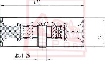 ASVA MTBP-014 - Натяжна ролик, клиновий ремінь autocars.com.ua