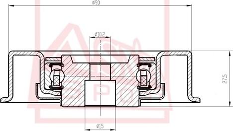 ASVA MTBP-027 - Ролик натяжителя, клиновой ремень avtokuzovplus.com.ua