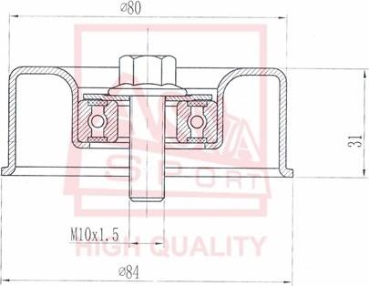 ASVA MTBP-029 - Натяжна ролик, клиновий ремінь autocars.com.ua