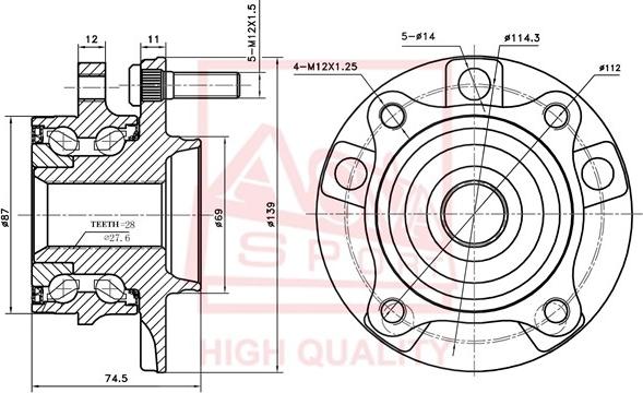 ASVA MTWH-NA4MF - Ступица колеса, поворотный кулак avtokuzovplus.com.ua