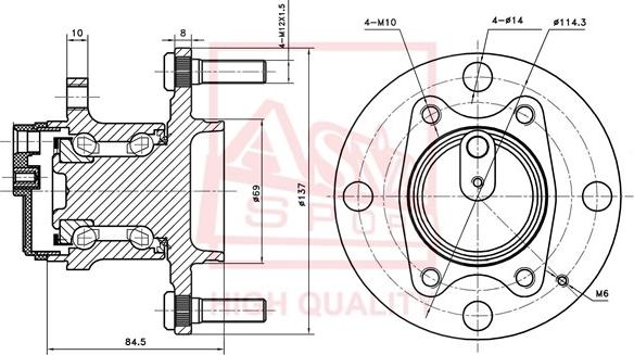 ASVA MTWH-Z30R - Маточина колеса autocars.com.ua