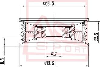 ASVA MZBP-004 - Натяжна ролик, клиновий ремінь autocars.com.ua