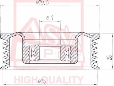 ASVA MZBP-006 - Натяжна ролик, клиновий ремінь autocars.com.ua