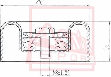 ASVA NSBP-017 - Ролик натяжителя, клиновой ремень avtokuzovplus.com.ua