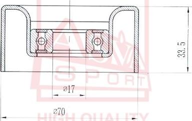 ASVA NSBP-032 - Натяжна ролик, клиновий ремінь autocars.com.ua