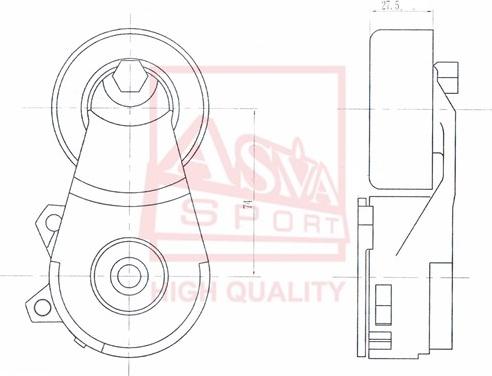 ASVA NSBT-003 - Натягувач ременя, клинові зуб. autocars.com.ua