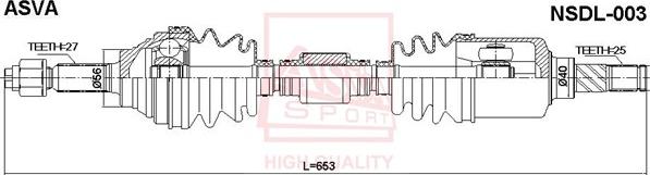 ASVA NSDL-003 - Приводний вал autocars.com.ua