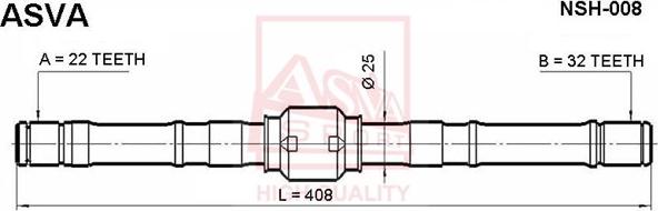 ASVA NSH-008 - Приводний вал autocars.com.ua