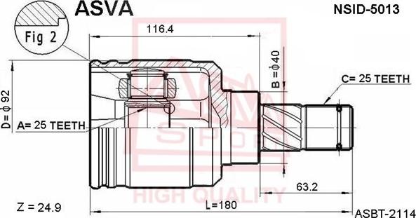 ASVA NSID-5013 - Шарнирный комплект, ШРУС, приводной вал autodnr.net