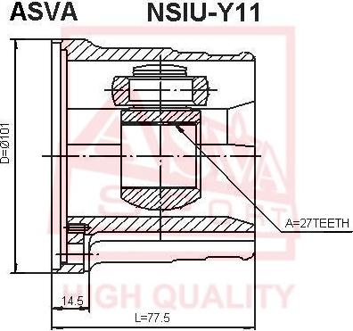 ASVA NSIU-Y11 - Шарнирный комплект, ШРУС, приводной вал autodnr.net