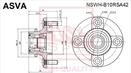 ASVA NSWH-B10RSA42 - Маточина колеса autocars.com.ua