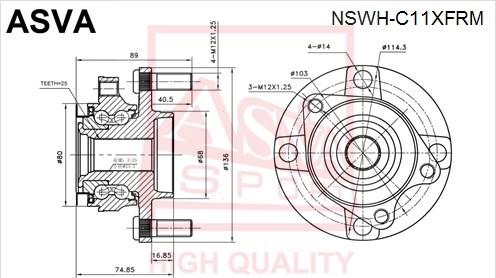 ASVA NSWH-C11XFRM - Ступица колеса, поворотный кулак autodnr.net