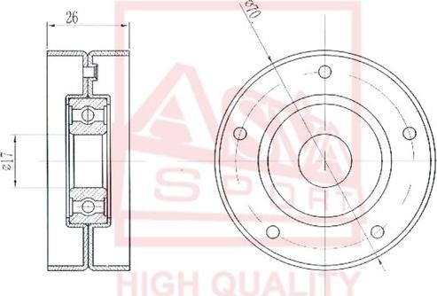 ASVA OPBP-002 - Ролик натяжителя, клиновой ремень avtokuzovplus.com.ua