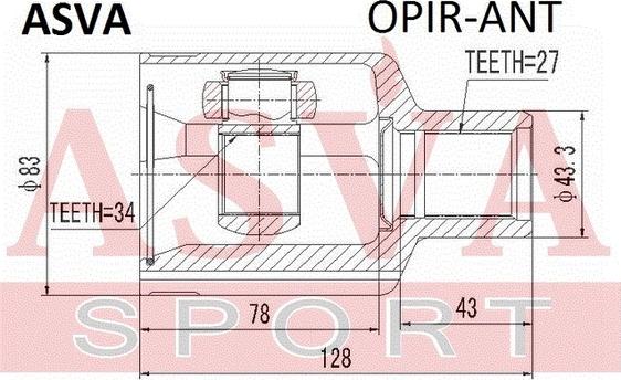 ASVA OPIR-ANT - Шарнірний комплект, ШРУС, приводний вал autocars.com.ua