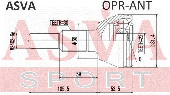 ASVA OPR-ANT - Шарнірний комплект, ШРУС, приводний вал autocars.com.ua