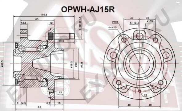 ASVA OPWH-AJ15R - Ступица колеса, поворотный кулак avtokuzovplus.com.ua