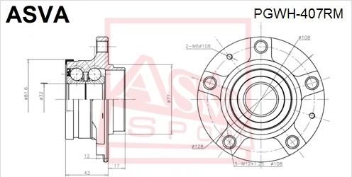 ASVA PGWH-407RM - Маточина колеса autocars.com.ua