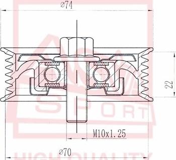 ASVA RNBP-002 - Ролик натяжителя, клиновой ремень avtokuzovplus.com.ua