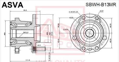 ASVA SBWH-B13MR - Маточина колеса autocars.com.ua