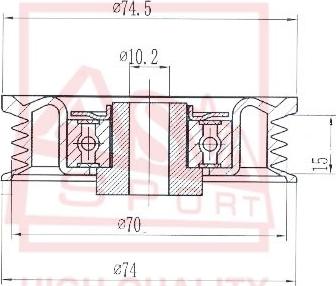 ASVA SZBP-008 - Натяжна ролик, клиновий ремінь autocars.com.ua