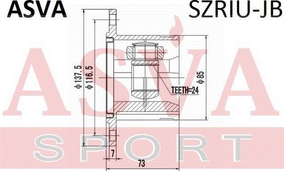 ASVA SZRIU-JB - Шарнірний комплект, ШРУС, приводний вал autocars.com.ua