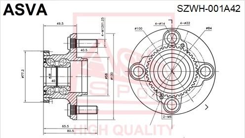 ASVA SZWH-001A42 - Маточина колеса autocars.com.ua