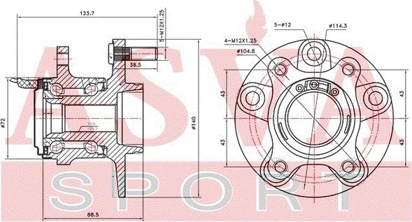 ASVA SZWH-SX4BR - Маточина колеса autocars.com.ua