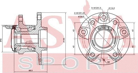 ASVA SZWH-SX4CR - Ступица колеса, поворотный кулак avtokuzovplus.com.ua